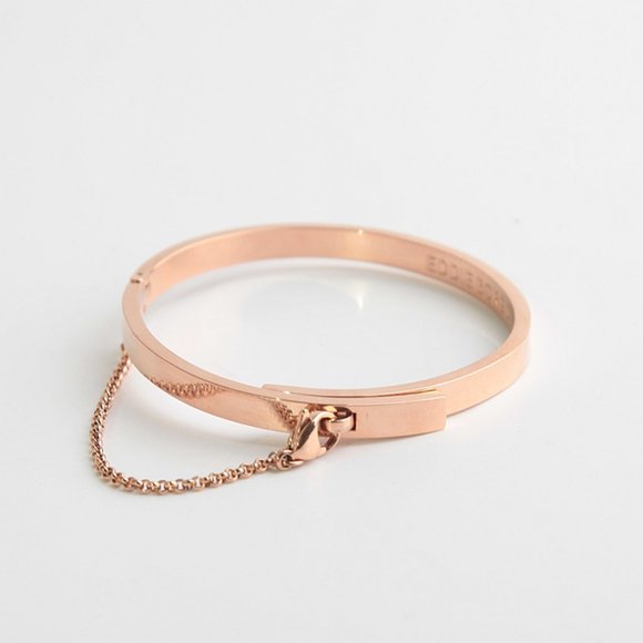 NEW Eddie Borgo Thin Safety Chain Bracelet SILVER or ROSE GOLD - Picture 7 of 11